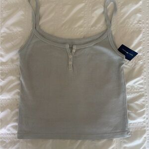 Brandy Melville Light Blue Camisole with Button Placket